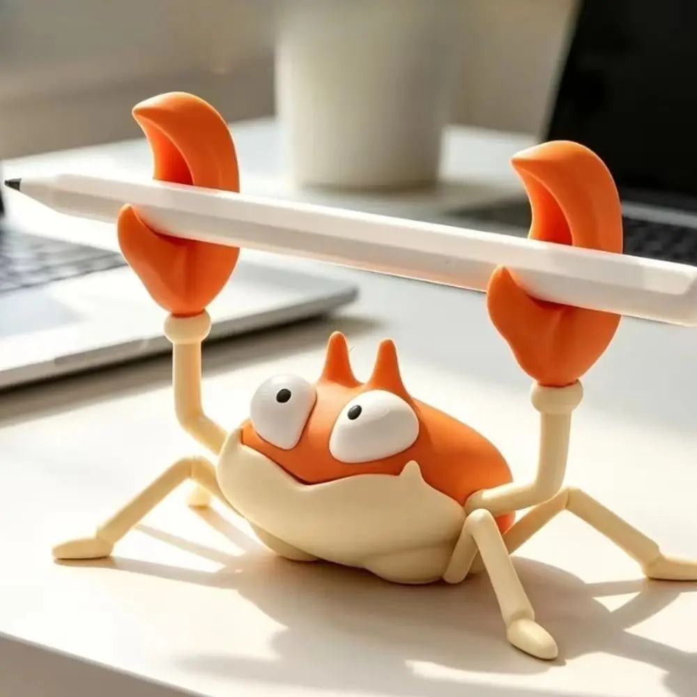 New PLA Crab Pen Holder Crab Shape Creative Style Crab Pen Stand Weightlifting Novelty Desk Organizer Home Display