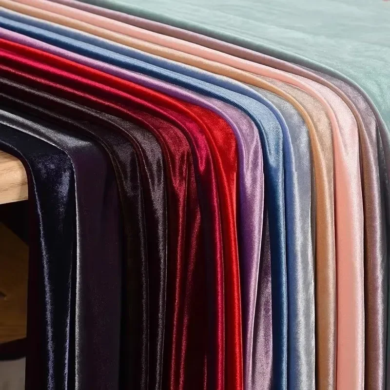 50x150cm Double-Color Illusion Stretch Korean Velvet Top Cheongsam Fabric Wholesale Cloth by the Meter for Sewing Diy Material