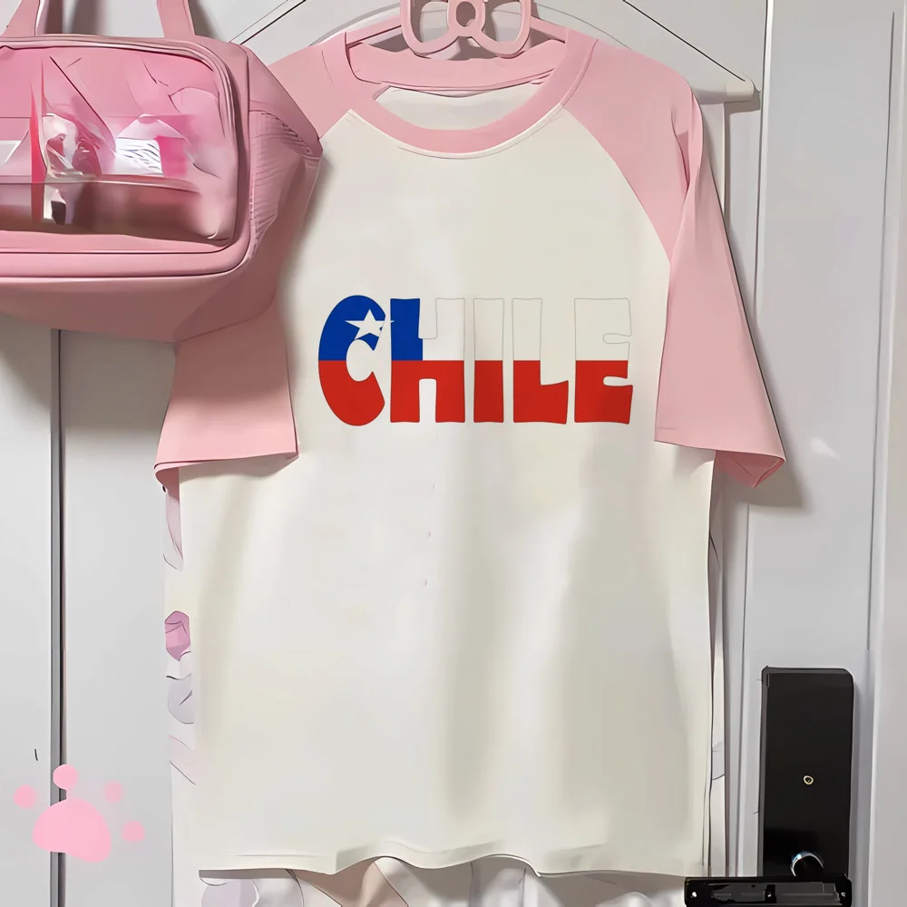 Chile t shirt women soft fabric trendy breathable top girl anime Japanese graphic clothes