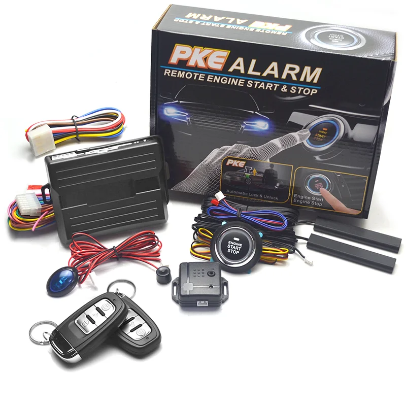 

12V Universal Car Keyless Entry System Engine Start Alarm System One-button Start/Stop System Remote Starter Stop Accessories