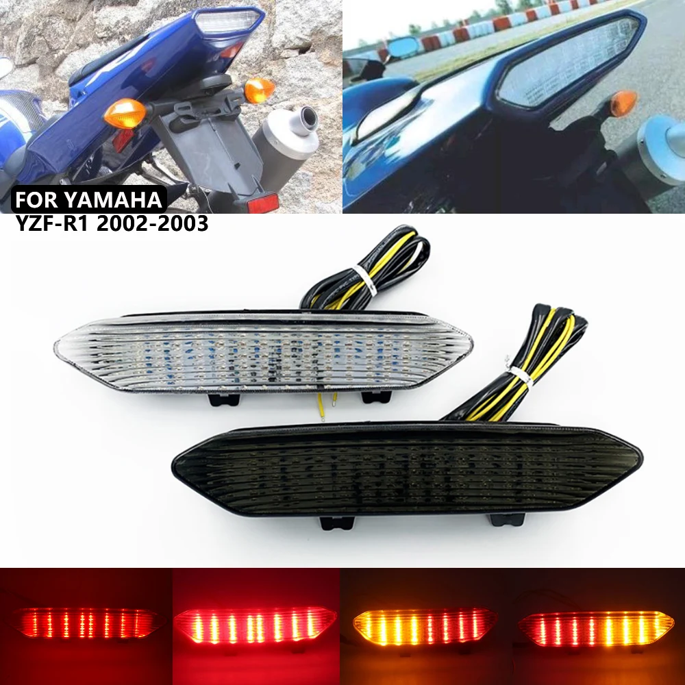 Integrated LED Light for Motorcycle, Rear Taillight, Tail Brake, Turn Signals, Smoke Lamp for YAMAHA YZF R1 YZFR1 2002 2003