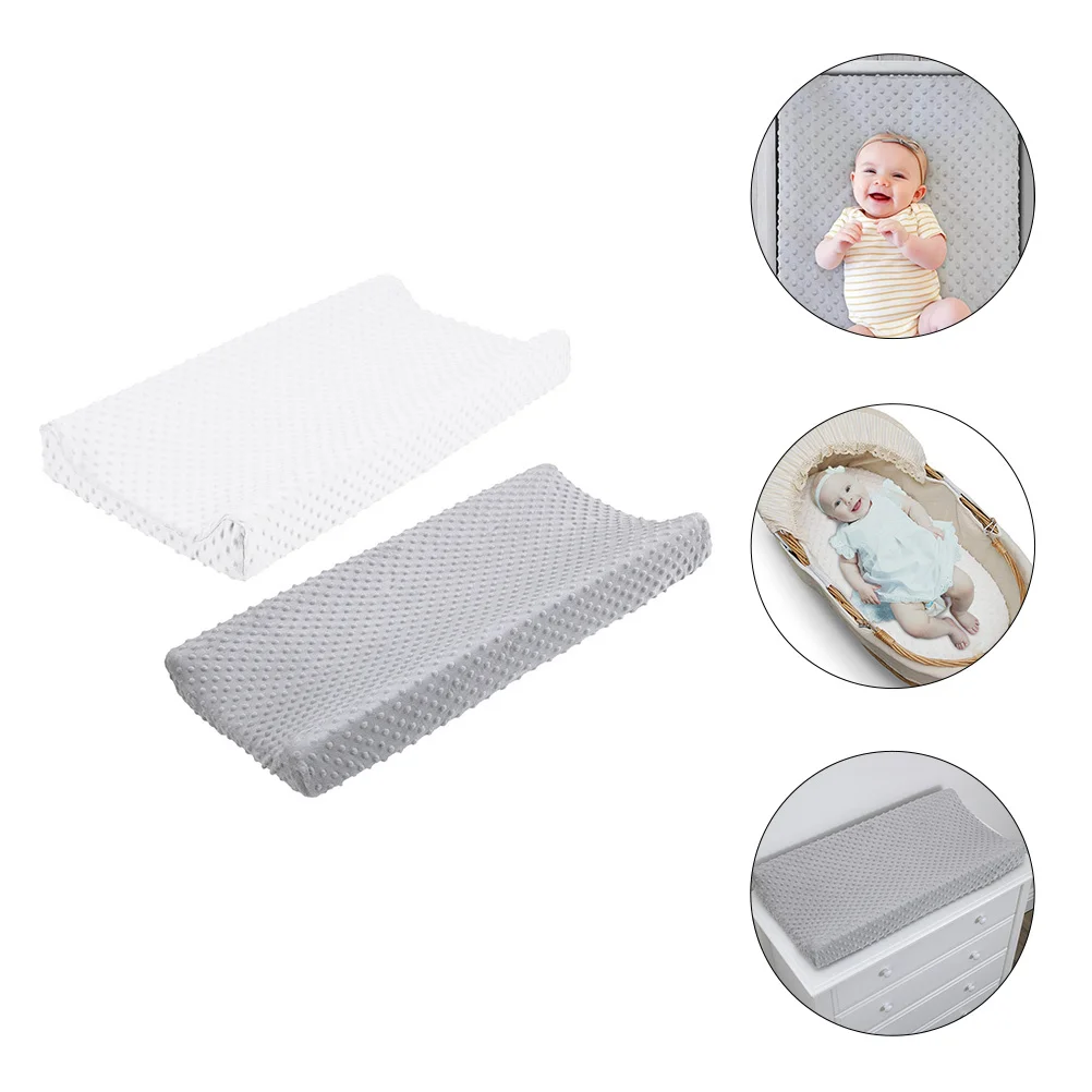 2pcs Changing Pad Cover For Baby Infant Toddler Polyester Diaper Changing Table Protector Washable Reusable Nursery Bedding Set