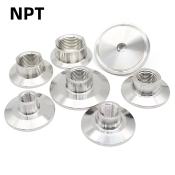 1/2 1/4 3/4 Npt 암나사 어댑터 조인트 위생 SS304/316L 스테인레스 스틸 트라이 클램프 파이프 피팅 25.4 50.5 64mm 자작