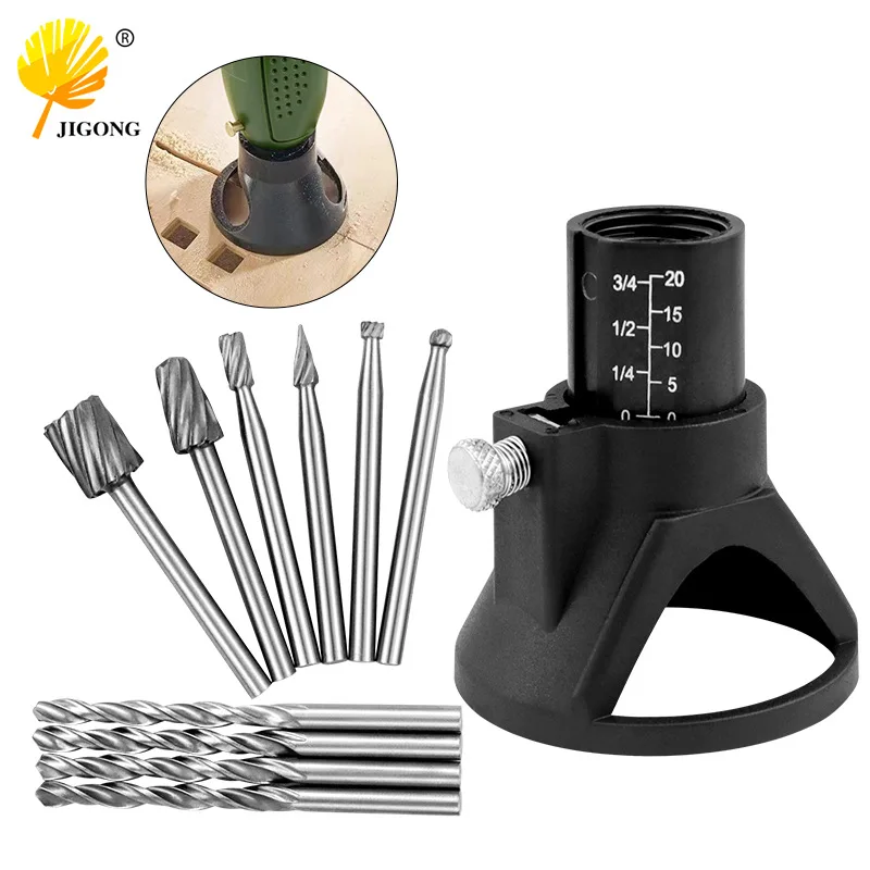 Electric grinding accessories 11-piece set Electric grinding set Positioner + 4 twist drills + 6 rotary file and milling cutters
