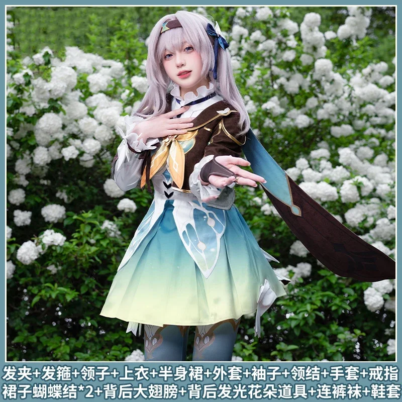 

COWOWO Honkai: Star Rail Firefly Game Suit Sweet Lovely Uniform Cosplay Costume Halloween Party Role Play Outfit Women