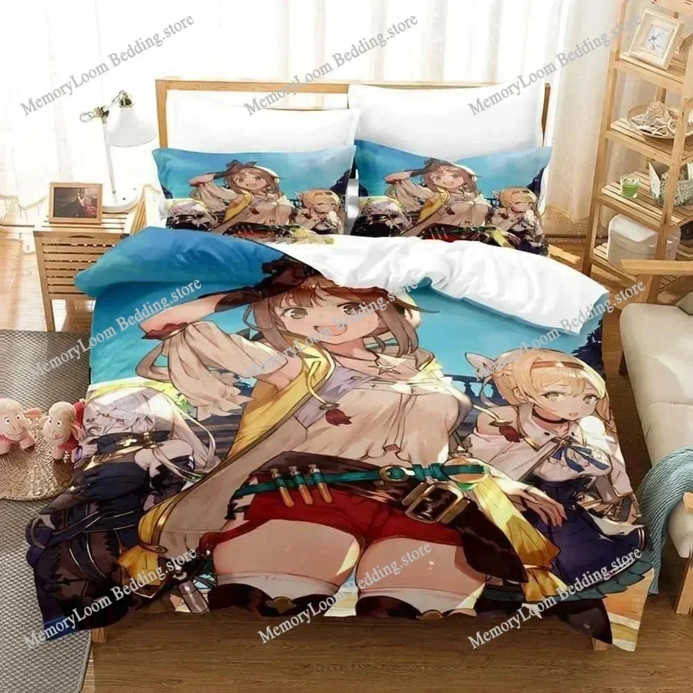 3D Print Anime Atelier Ryza Lost Legends&The Secret Fairy Bedding Set Single Twin Full Queen King Size Bed Set Adult Kid