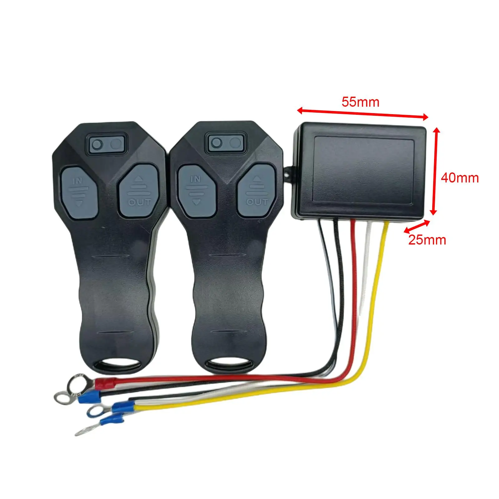 Kit de controle remoto de guincho sem fio com luz indicadora 2 interruptor de fone de ouvido de controle remoto elétrico 12V 24V para veículo caminhão