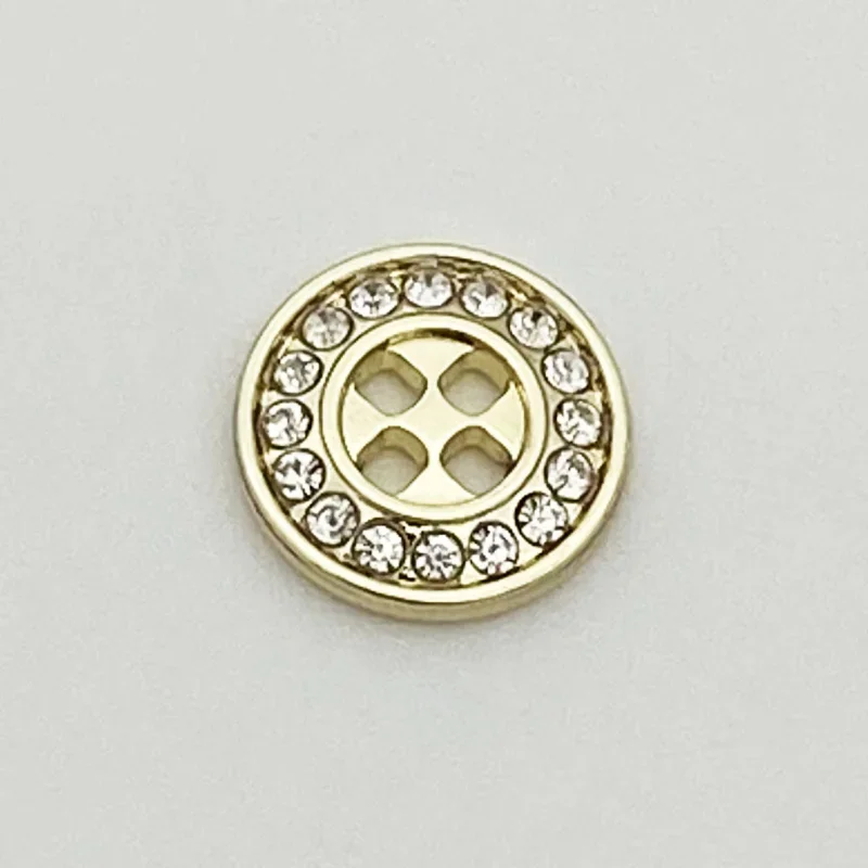 20PCS Round Metal Buttons Beautiful Rhinestone 4-hole Buttons 12mm Small Buttons Shirt Blouse Accessories