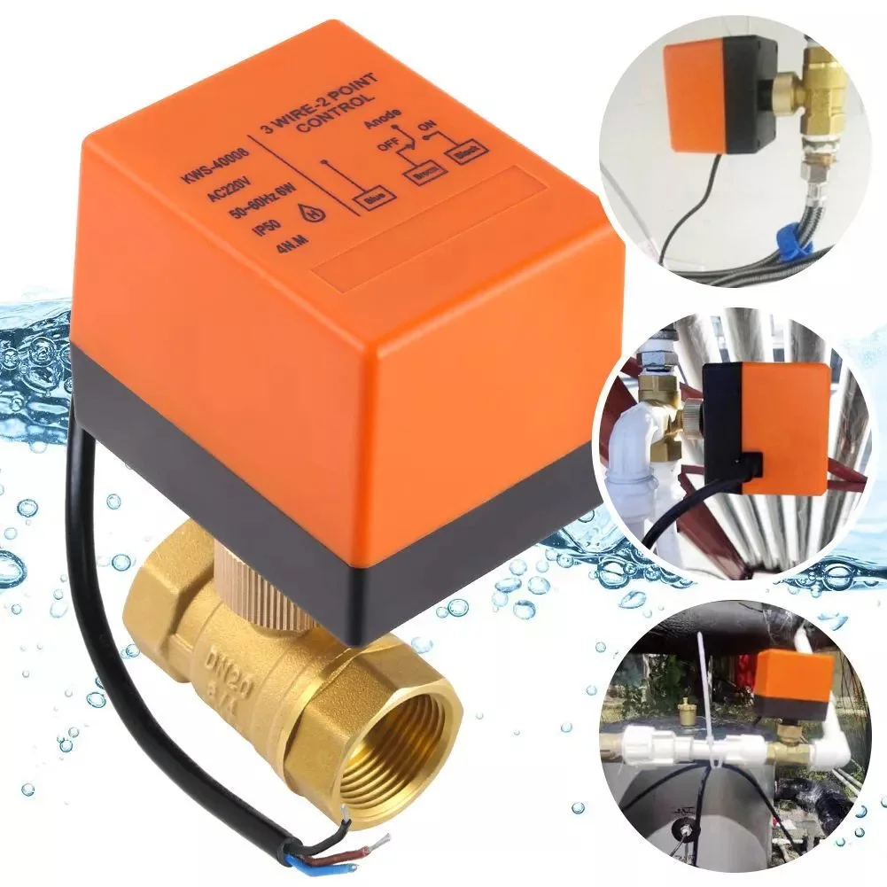 

Electric Ball Valve DN20 AC220V 2 Way 2 Wire Synchronous Motor Normally Open Solenoid Valve With Actuator