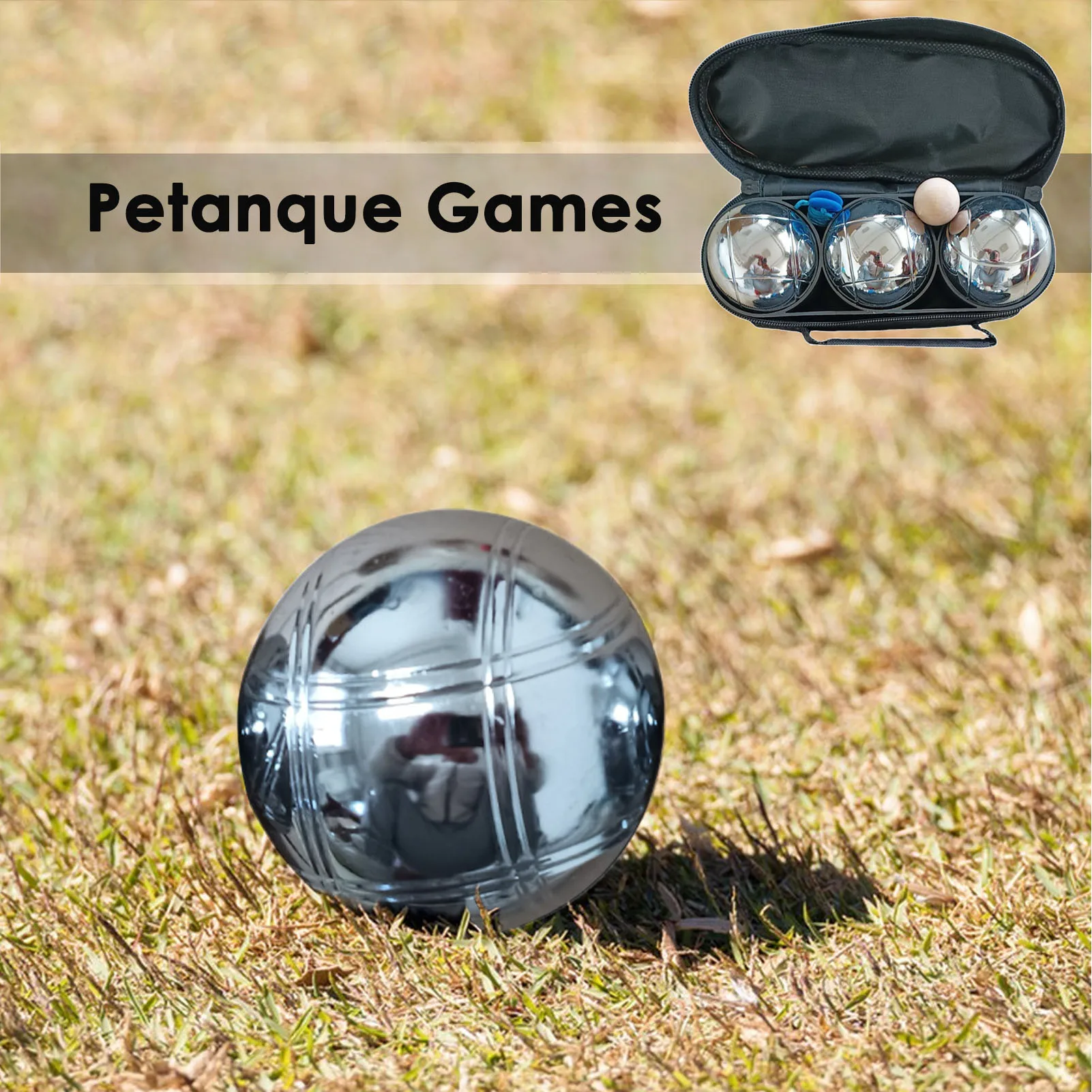 

Bocce Ball Game Set Metal Engraved Reflective Petanque Set Unique Elegant Petanque Boules Games For Outdoor Activity Fun