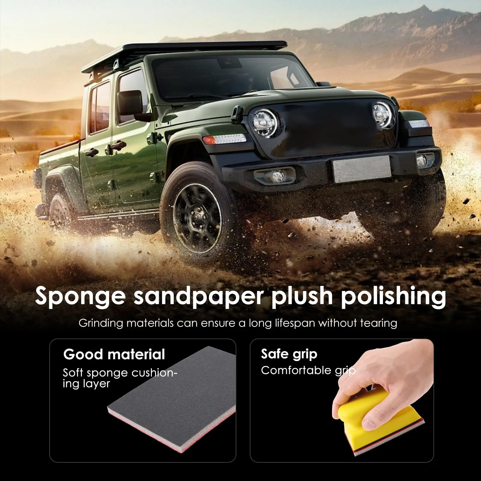 75X100 mm Hook and Loop Sponge Sandpaper 1/10/25 Pcs Hand Sanding Block for Polishing and Sanding Metal Car Body Stone Wood