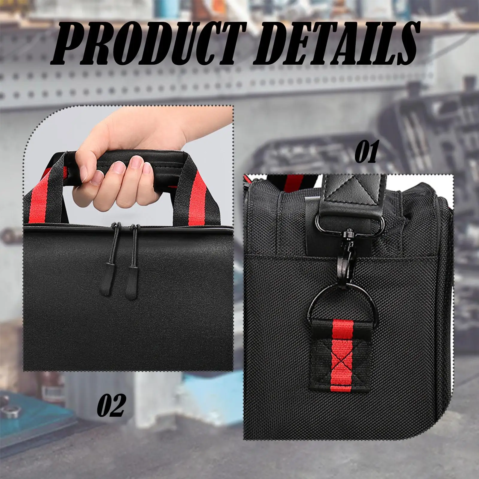 Rugged Fiber Tool Carrier Bag Shock Resistant Utility Pouch for Professional Tools Organizer Use