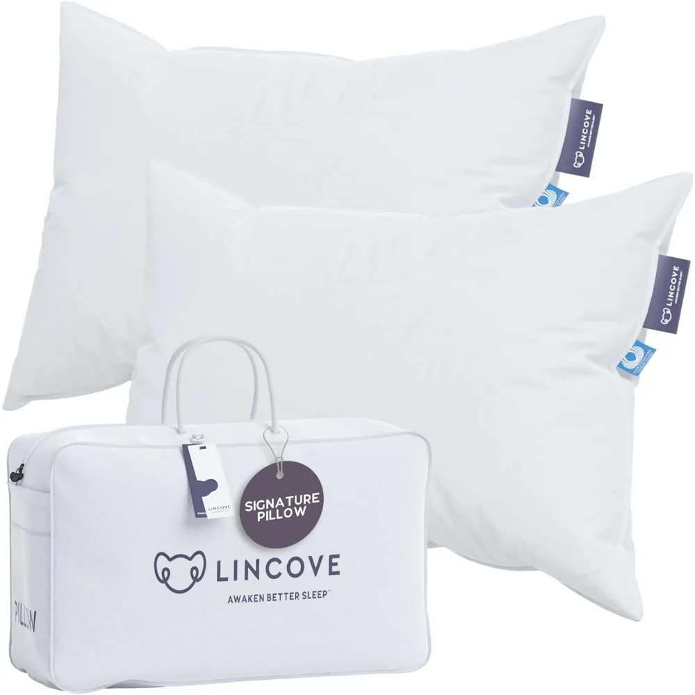 

Signature 100% Natural Canadian White Down Luxury Sleeping Pillow - 800 Fill Power,500 Thread Count Cotton Shell, Made in Canada