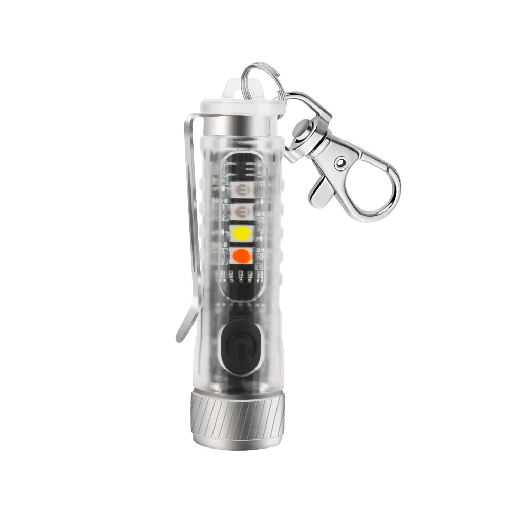 BORUiT MY22 220LM Keychain UV EDC LED Flashlight Type-C Rechargeable Torch Work Light Waterproof Camping Pocket Lantern