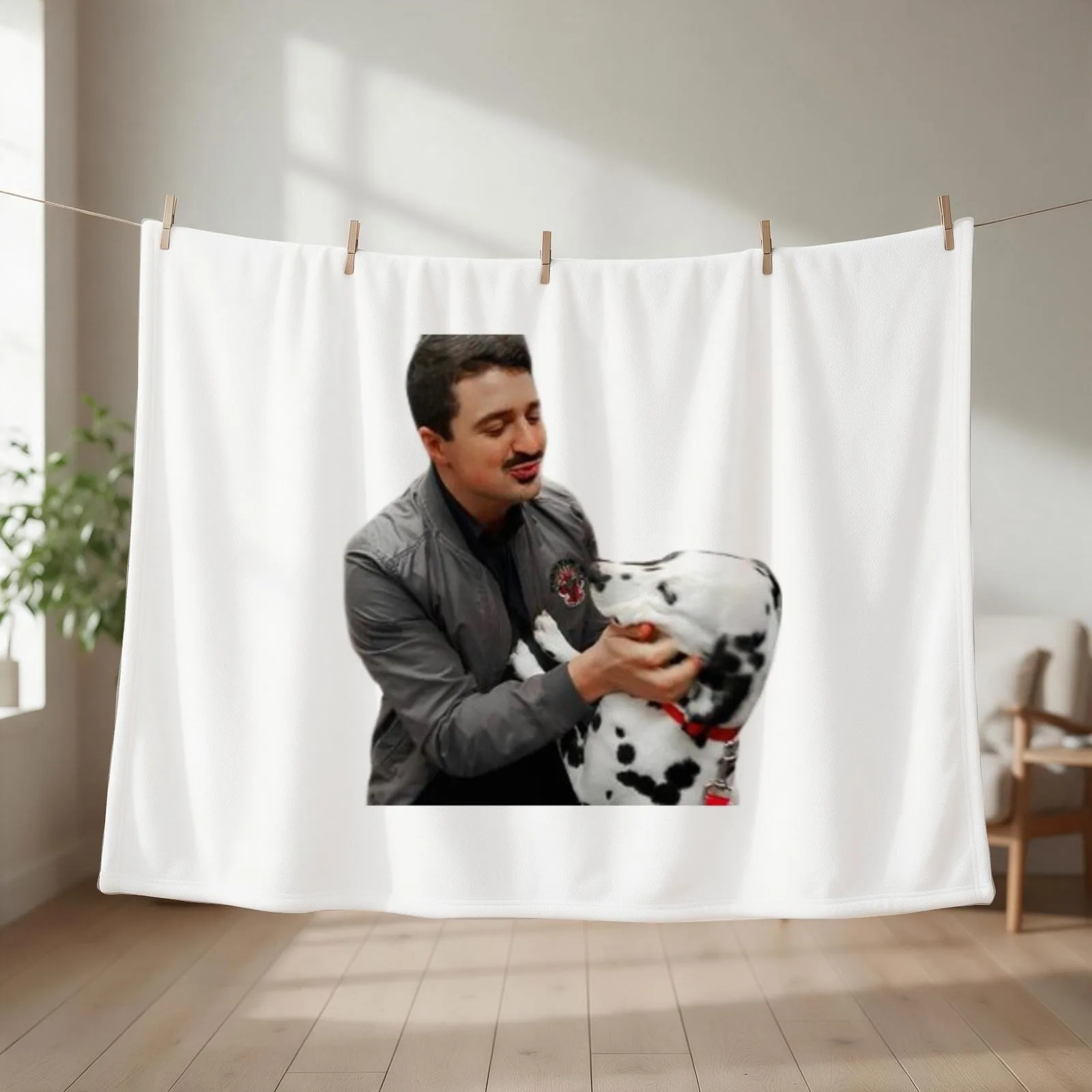 Otis and Pouch - Yuri Sardarov - Chicago Fire Throw Blanket couch cozy soft plush fuzzy picnic outdoor blanket