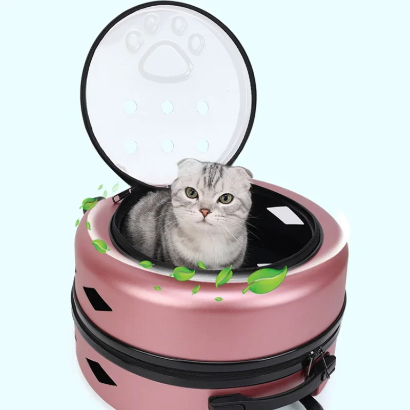 Portable Cat Bag Pet Trolley Bag Pet Flight Case with Trolley Wheel Cat Bag Dogs Cat Carriers Bag for Outdoor Travel Camping