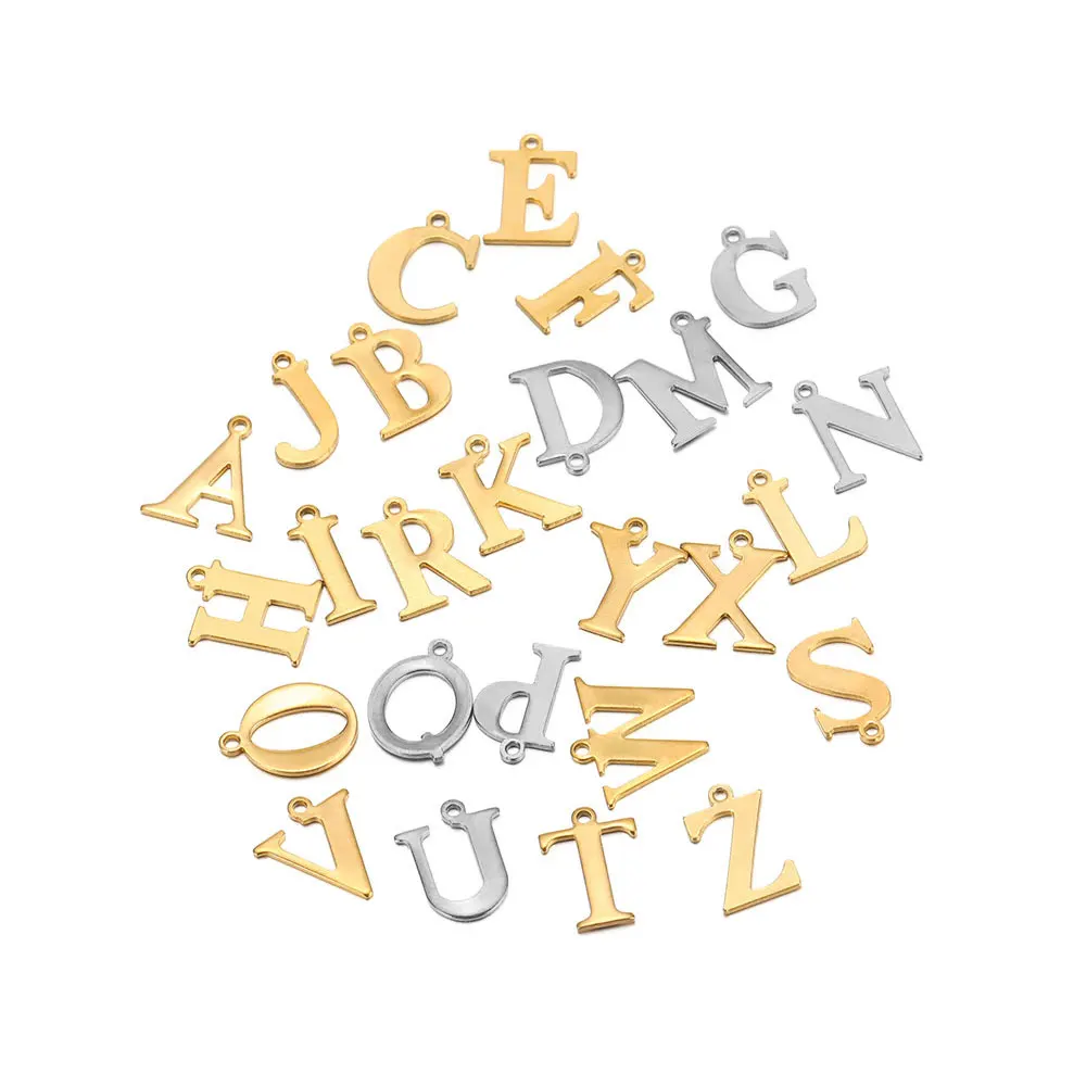 30/50Pcs Stainless Steel A-Z Alphabet English Letter Charms Pendant For DIY Necklace Bracelet Jewelry Making Wholesale