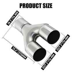 Universal Custom Car Exhaust Y-Pipe Stainless Steel muffler Y type Pipe Adapter Connector Tube