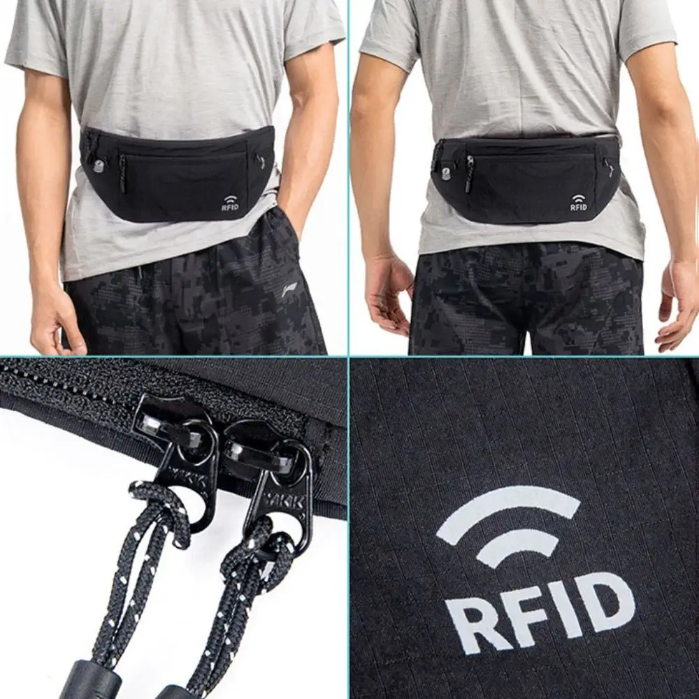 Sicherheits-Anti-RFID-Hüfttasche, verstellbarer Riemen, mehrere Taschen, unsichtbare Reise-Hüfttaschen, wasserdichter, atmungsaktiver Stoff