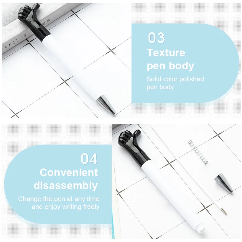 만화 제스처 볼펜, 창의적인 플라스틱 엄지 모형 펜, 패션 중립 펜, 학용품, 학생 문구 선물