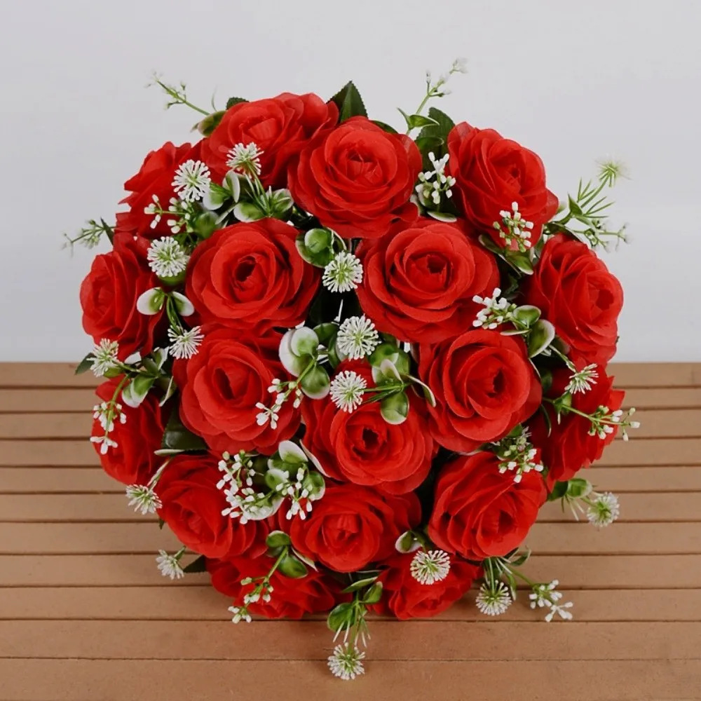18 Heads Real Happy Flower 6 Colors Photography Photo Gift Valentine's Day Flowers Mini Natural Simulated Rose Home Decorative