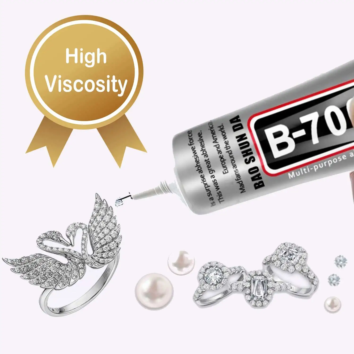 B7000 Glue, 50ml, Transparent, Multi-Purpose, High Strength, Waterproof, for Repairing Phone Screens, Jewelry, Rhinestones, Glass, Metal, Crafts, Home and Industrial Use