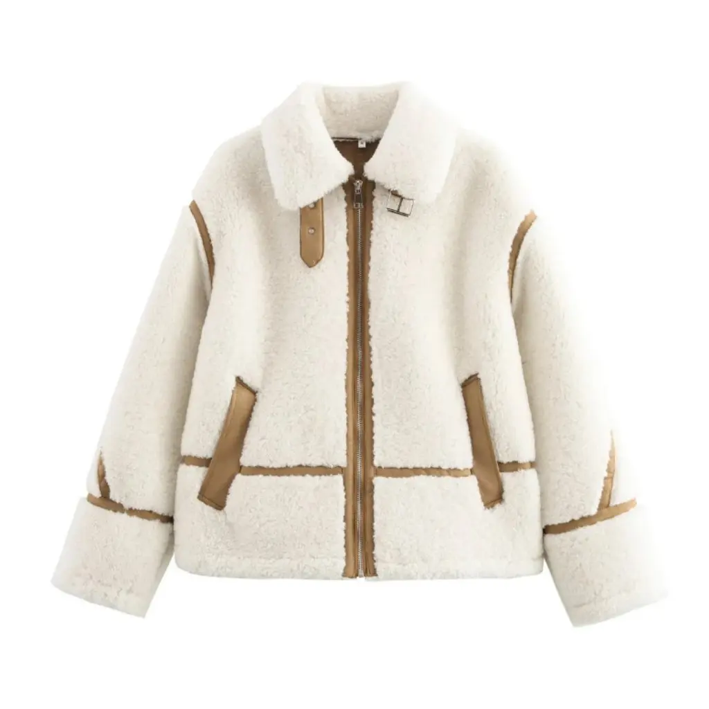 

Women's Retro Style Woolen Coat Autumn Winter European American Fashion Lapel Loose Fur One-piece Top by