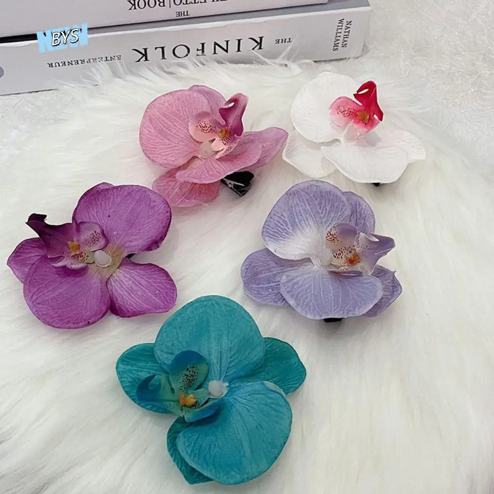 

Cloth Butterfly Flower Hair Clip Korean Style Bohemian Style Orchid Flower Hairpin Duckbill Clip Butterfly Orchid Girl Hair Clip