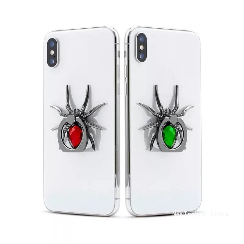 Universal Luxury Diamond Metal Spider Mobile Phone Finger Ring Holder 360 Rotate Stand for iPhone Sumsang Huawei Xiaomi