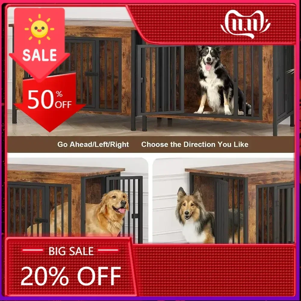 

BestsellerSturdy Dog Crate Furniture, Ideal for 1-2 Dogs, Suitable for Small to Large Breeds, Converts to TV Stand, 39.96 Length
