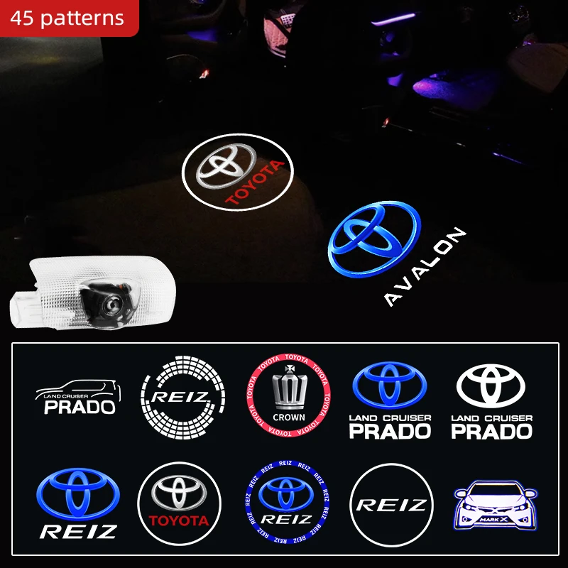 2pcs Led HD Car Door logo Welcome Light Projector Lamps for Toyota Sienna VENZA GT86 Alphard TUNDRA Previa Prius Corolla Camry