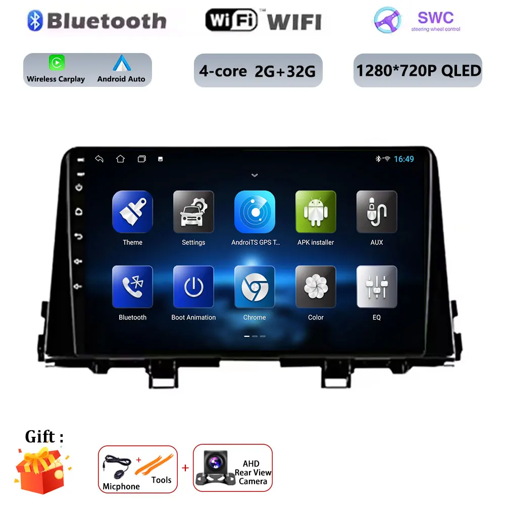 Android 16 WIFI + 4G LTE Carplay Auto Audio Radio Multimedia Video Player GPS DSP Voor KIA PICANTO ochtend 2017 2018 2019 2020