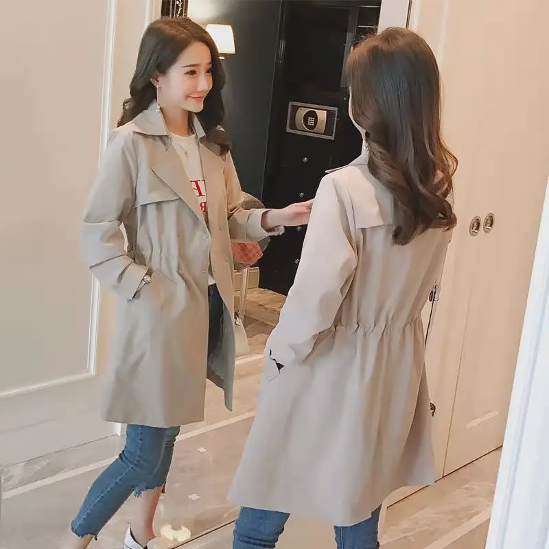 

Trench Coat Jackets Coats Short Windbreaker for Women, Mid To Long Style, Autumn and Winter New Collection, Korean Version