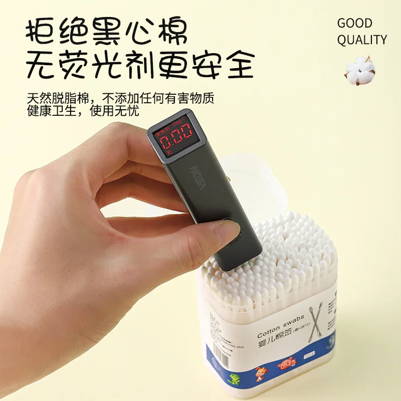 200pcs Disposable White Cotton Swabs Earpick Double-ended Cotton Swabs Women Makeup Lipstik Buds Nose Ear Cleaning Care Tools