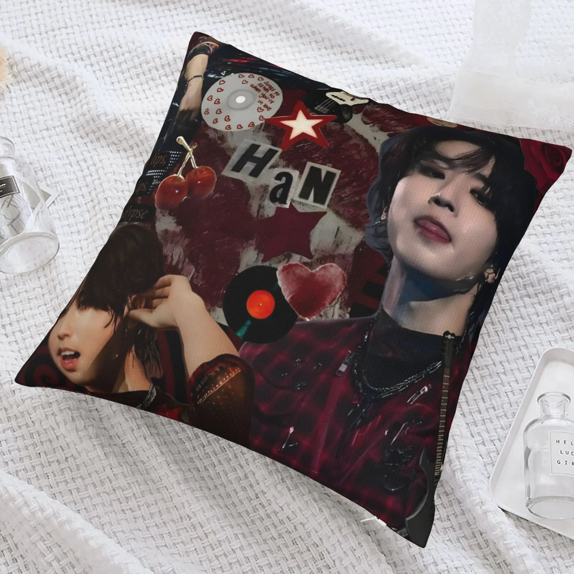 1 Stück Skz Han Jisung Moderner Kissenbezug, Stilvoller Kissenbezug für Schlafzimmer und Wohnzimmer, Einfach zu Kombinieren mit Allen Innendekorationen