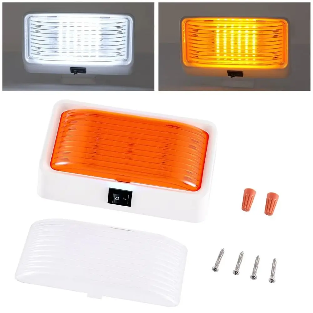 Porch Lamps 12V Power LED Porch Light Waterproof Design Color Temperature RV LED Light 24LED Motorhome Awning Light RV Awning