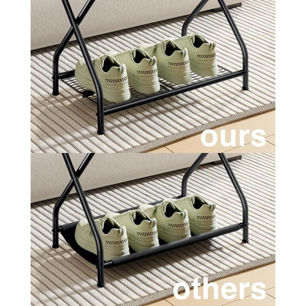 Luggage Rack Pack of 2, Foldable Suitcase Stand with Storage Shelf