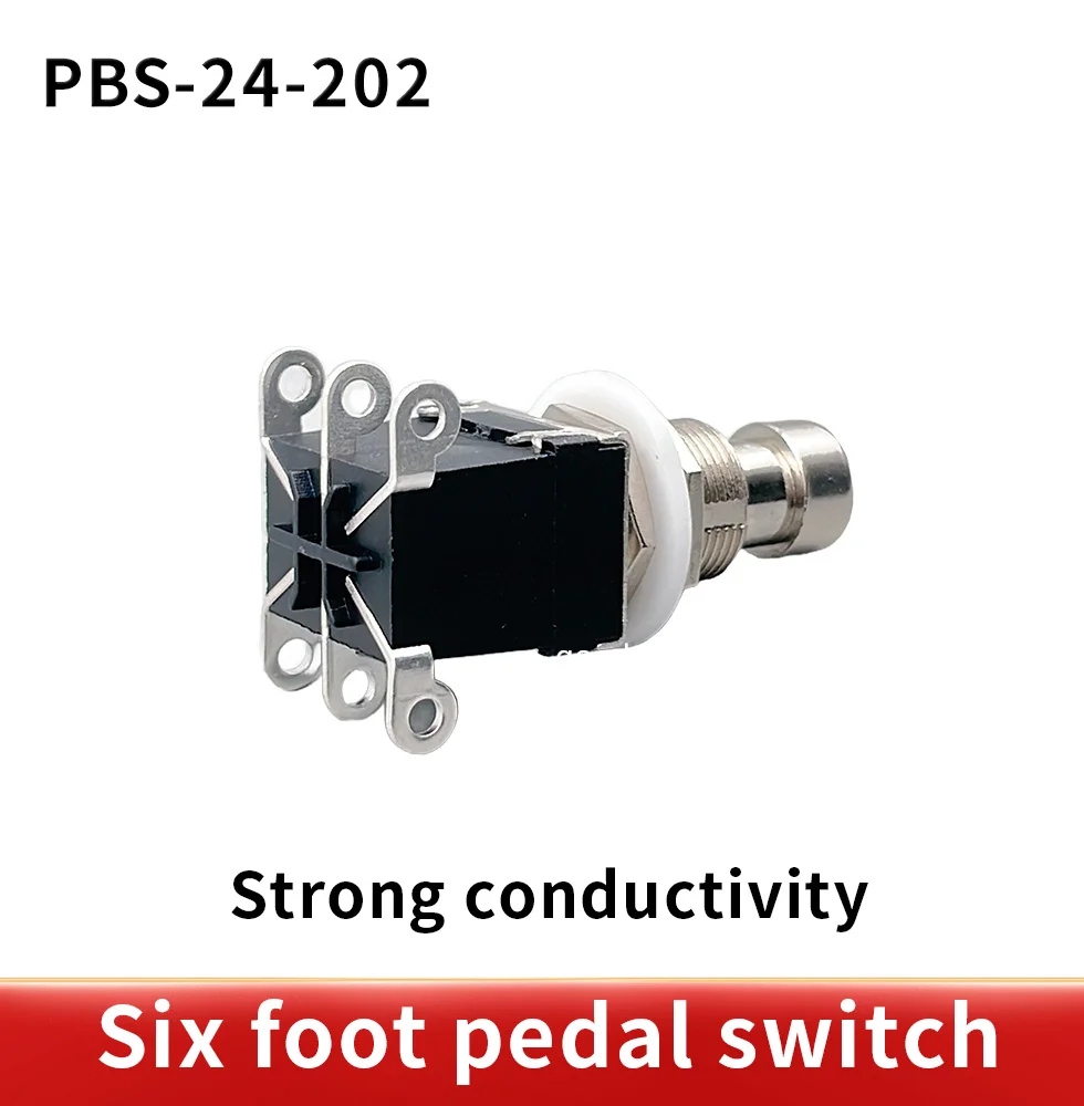 1pcs THGS-6Pins DPDT Momentary or lock Stomp Foot Switch for Guitar AC 250V/2A 125V/4A Guitar Switch