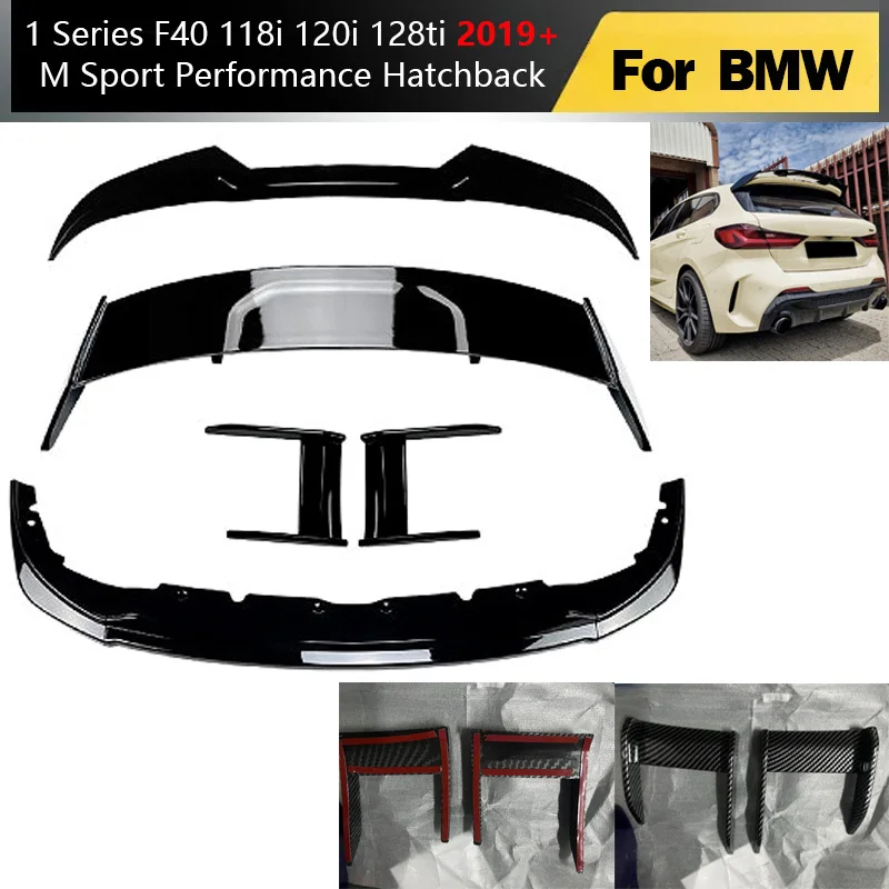 Für BMW 1 Serie F40 118i 120i 128ti 2019+ M Sport Performance Fließheck Heckspoiler Flügel Dach Schwanz Fin vordere Lippe Seitenabdeckung