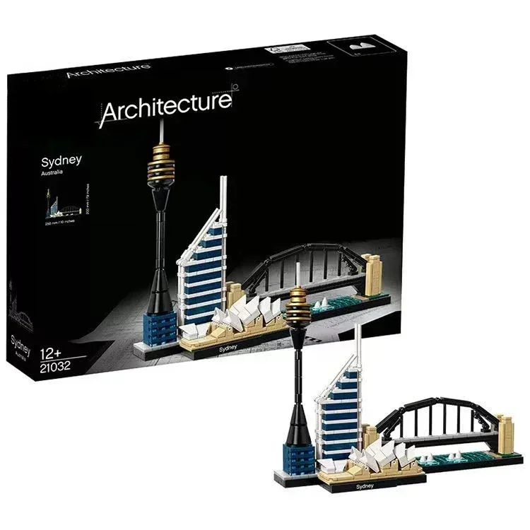 

21032 Architecture Paris Dubai London Sydney Chicago Shanghai Block Set Brick Classic City Model Children's Toy Gift