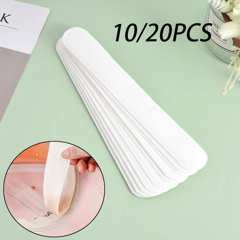 10/20PCS Hat Sweat Absorber Stickers Summer Cap Liner Bands Sweatband Visor Hats Size Reducer Adhesive Sweat Absorbing