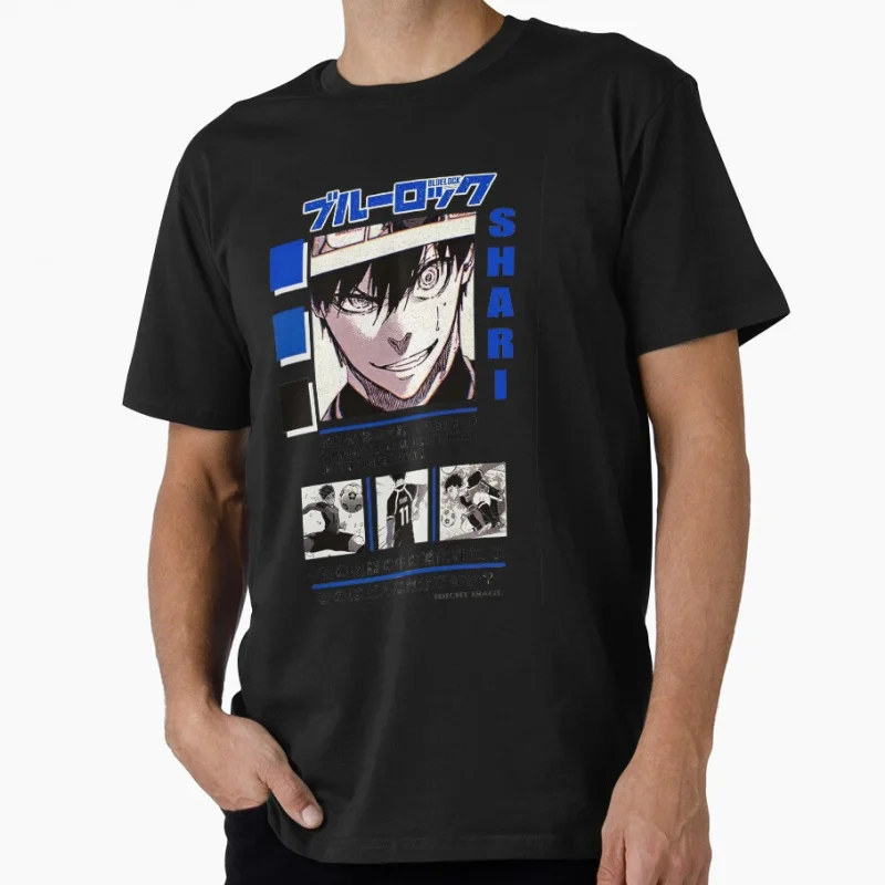 

Isagi Yoichi Ego Moment Art Japan Football Manga Blue Lock Anime t shirt for Soccer sports Large size Tops 100% cotton Clothes