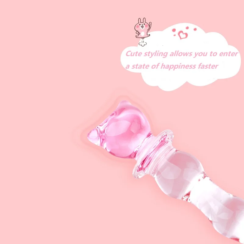 Little Bear fairy stick Crystal Glass Dildo Penis Beads Anal Plug  Sex Toys For Man Woman Couples Vaginal And Anal Stimulation