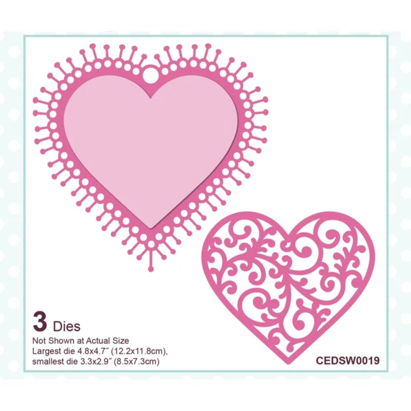 Heart-shaped Tip at the Lower End Cutting Dies Scrapbook Diary Decoration Stencil Embossing Template DIY Greeting Card Handmade