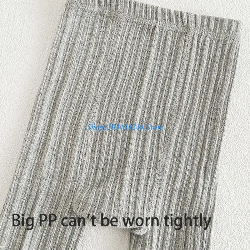 

Breathable Baby Cropped Pants Bowknot Decor Tights Solid Color Child Elastic Leggings for Daily Wear and Activity