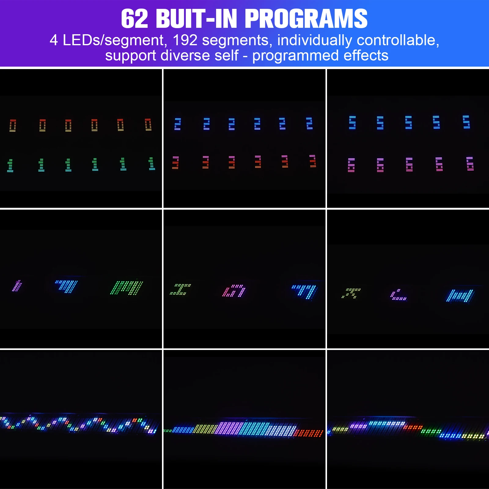 Yiflamefly 2Pcs 150W RGB 768LEDs Wall Washer Lights Pixel Stage Light Bar With Strobe/Fade/Pulse For Wedding Party KTV Bar Show