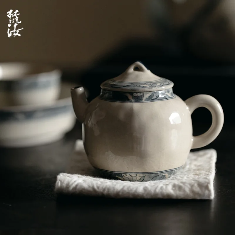 Fanyu Japanese-Style Hand-Painted Lotus Seed Pod Ceramic Tea Set Underglaze Decoration Artist Hand-Held Teapot With Filter And