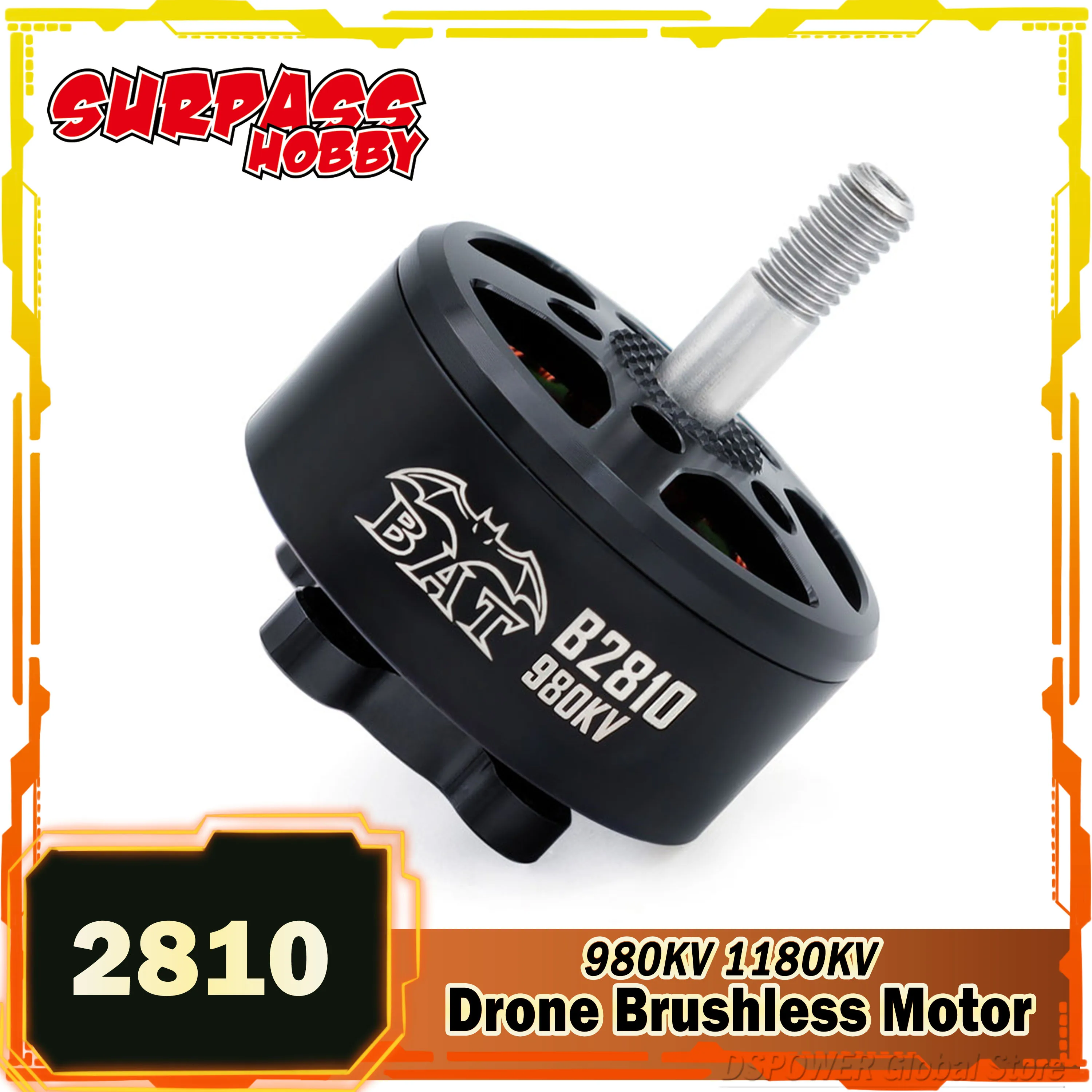 

Surpass Hobby BAT 2810 9800KV 1180KV Racing Drone Outrunner Brushless Motor for RC FPV Mark4 7inch Frame Freestyle APEX XL7 Part