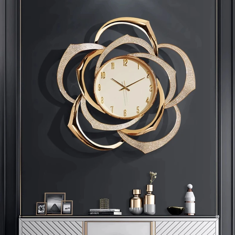 

White Round Upgrade Wall Clock Unique Luxury Design Living Room Digital Clock Modern Nordic Orologio Da Parete Home Decor Items