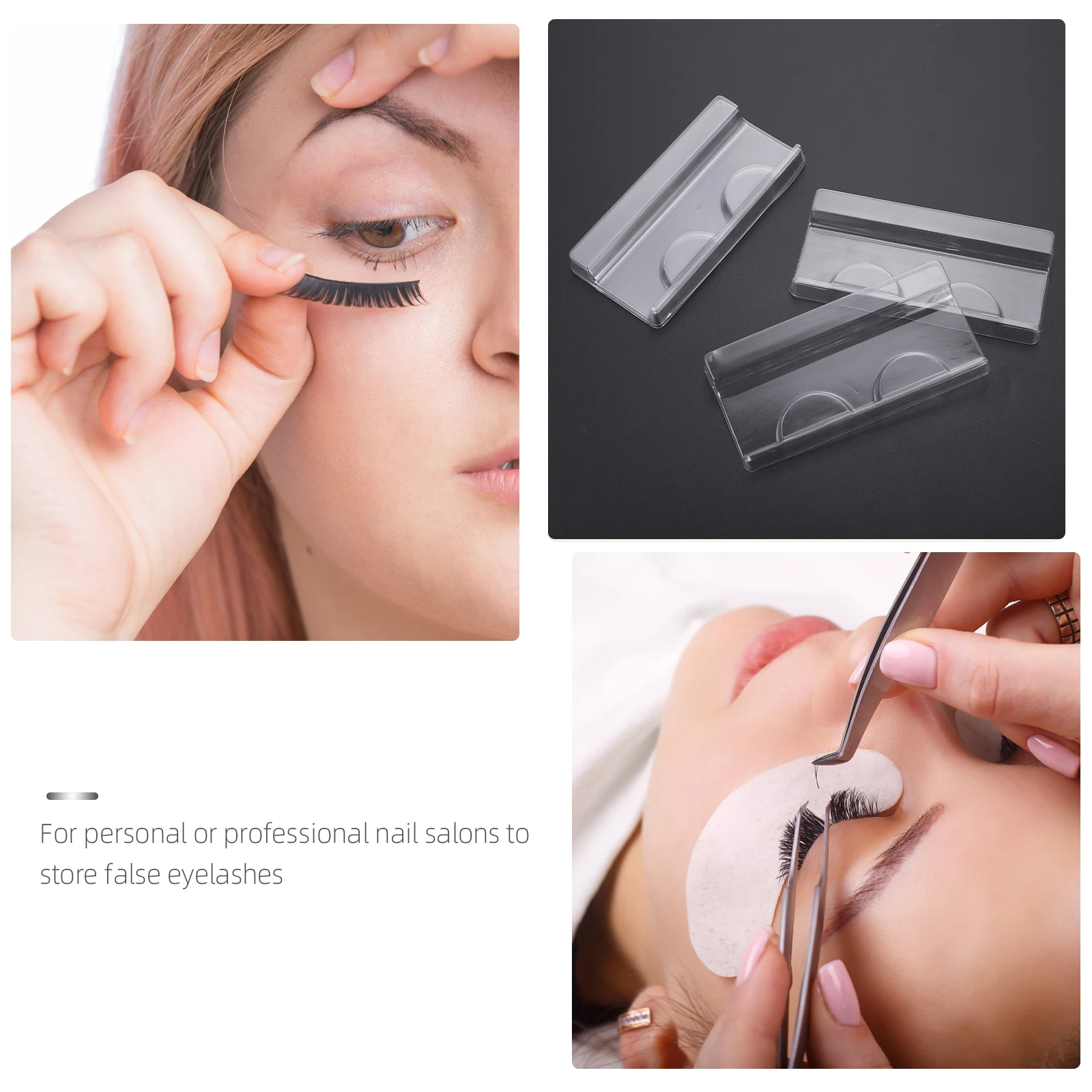 

100pcs Eyelash Tray ganizing False Lashes Storage Fashion Premium Plastic Fake Eyelash Tray Durable Gift Makeup